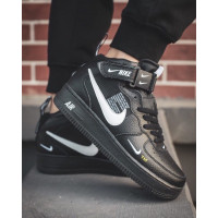 Кроссовки Nike Air Force черные с белым