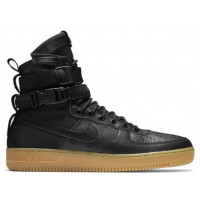 Кроссовки зимние Nike Air Force 1 SF High черные с коричневым