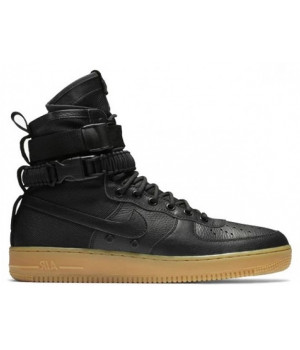 Кроссовки зимние Nike Air Force 1 SF High черные с коричневым