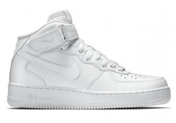 Nike кроссовки Air Force 1 Mid на меху белые