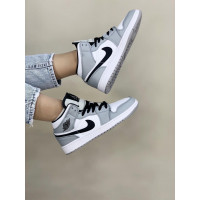 Nike кроссовки Air Jordan 1 (Найк Джордан) серо-белый