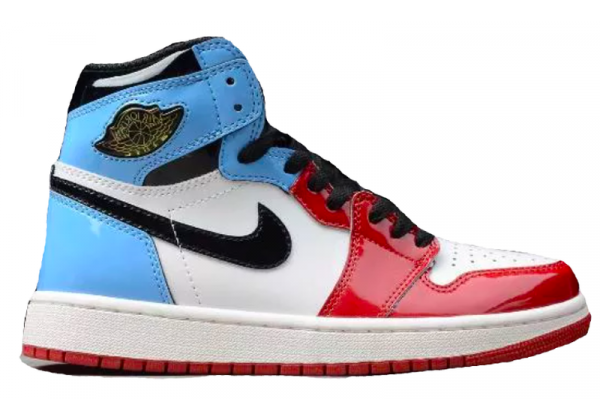 Кроссовки Air Jordan 1 High OG 'Fearless' голубые с красным