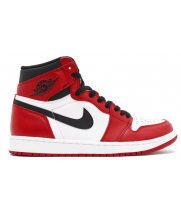 Nike кроссовки Air Jordan 1 Mid Chicago черные с красным