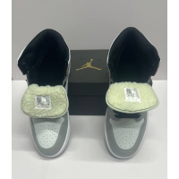 Nike Air Jordan 1 Mid Light Smoke Grey с мехом