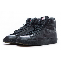 Nike Air Force 1 Blazer Mid 77 Vintage All Black с мехом