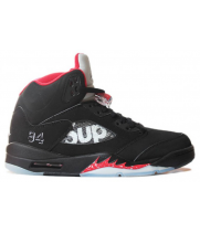 Nike Air Jordan 5 Retro x Supreme Black Fire Red