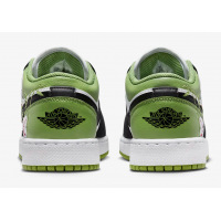 Кроссовки Nike Air Jordan 1 Low SE Green с вышивкой