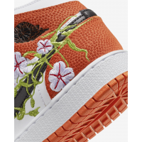 Кроссовки Nike Air Jordan 1 Low SE Orange с вышивкой