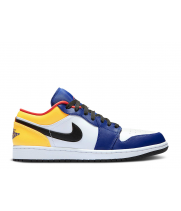 Кроссовки Air Jordan 1 Low синие с желтым